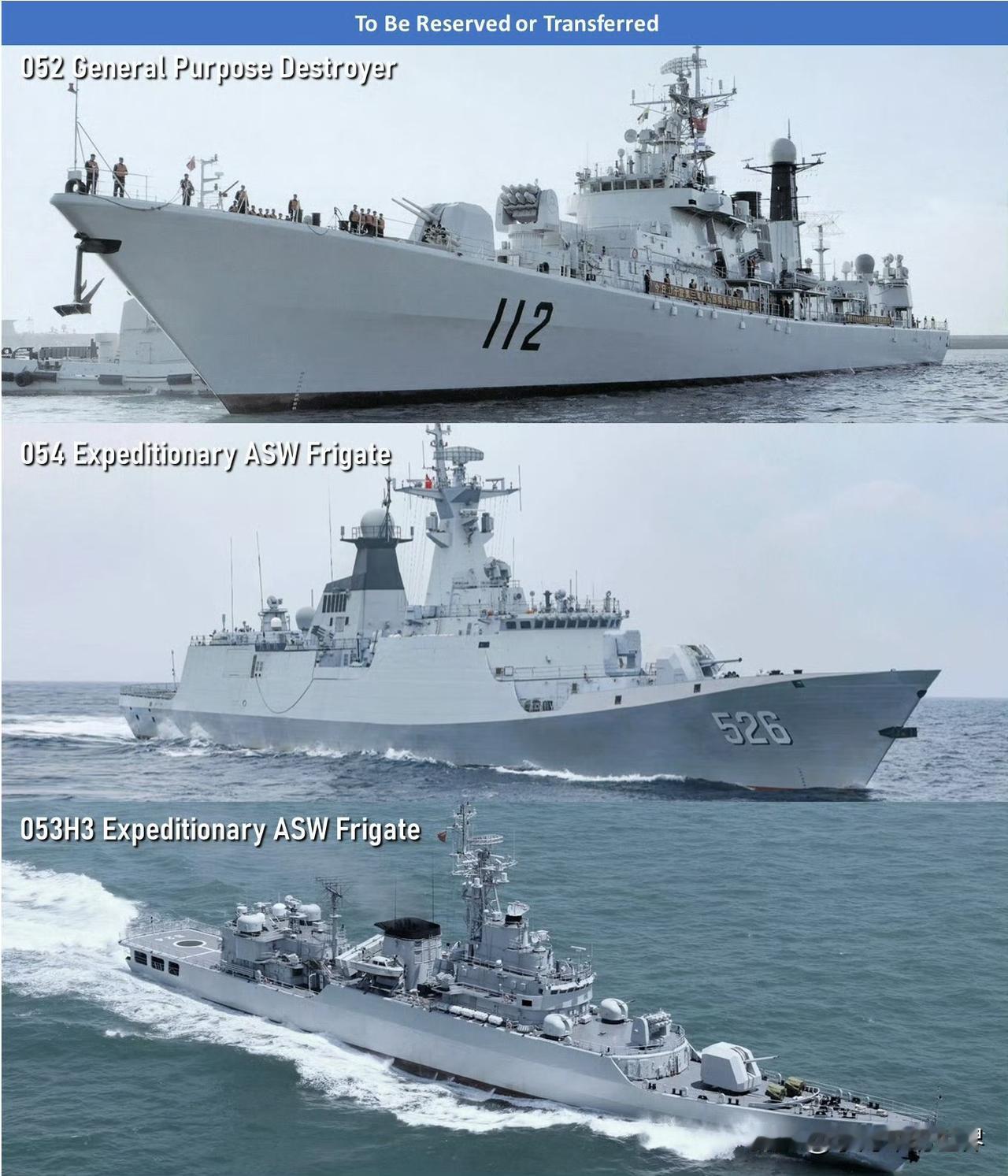 中国已退役和正准备退役的水面舰艇2艘052型驱逐舰，112哈尔滨舰于1月4