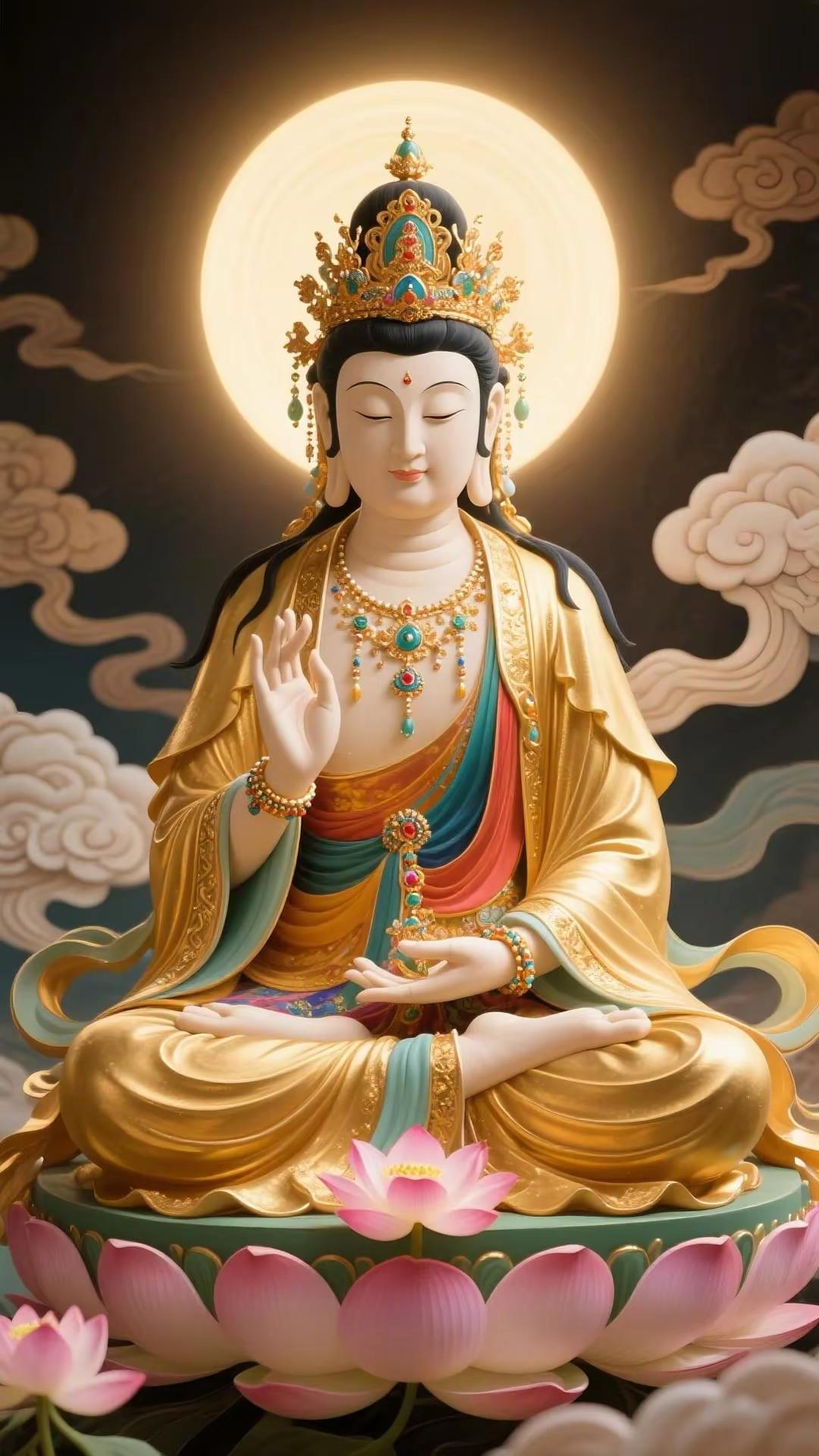观音菩萨佛光普照见者好运善愿皆成见佛者得大福