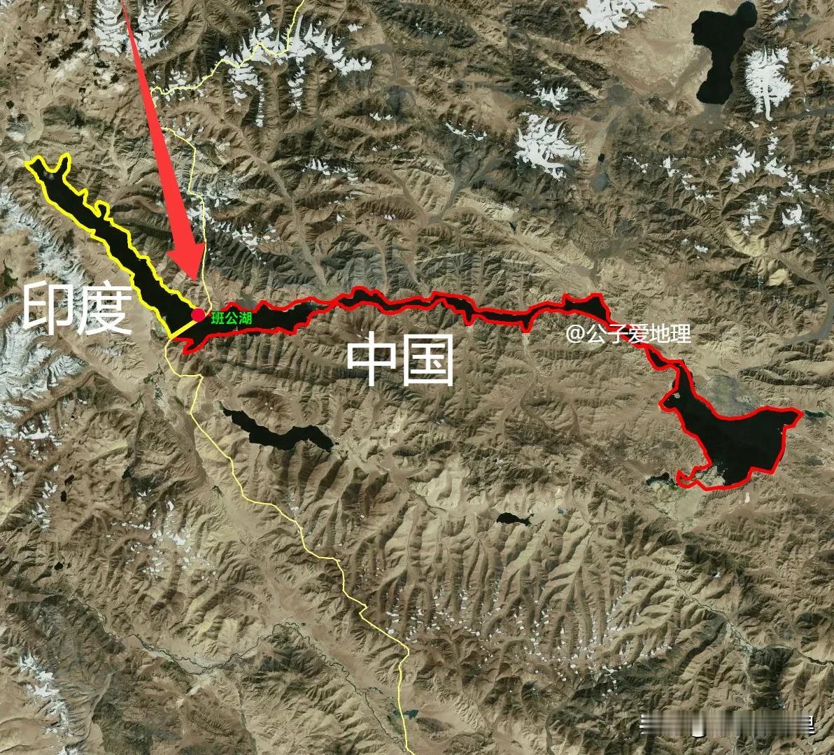 中印边境争端之班公湖段：我国奋力守卫，成功夺回三分之二！打开西部边境地图，许多