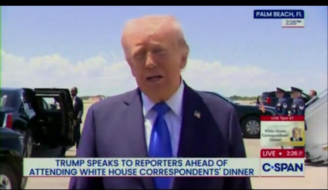 特朗普今天（北京时间4月26日）接受采访时表示：“我们不会花15,16个小时去见