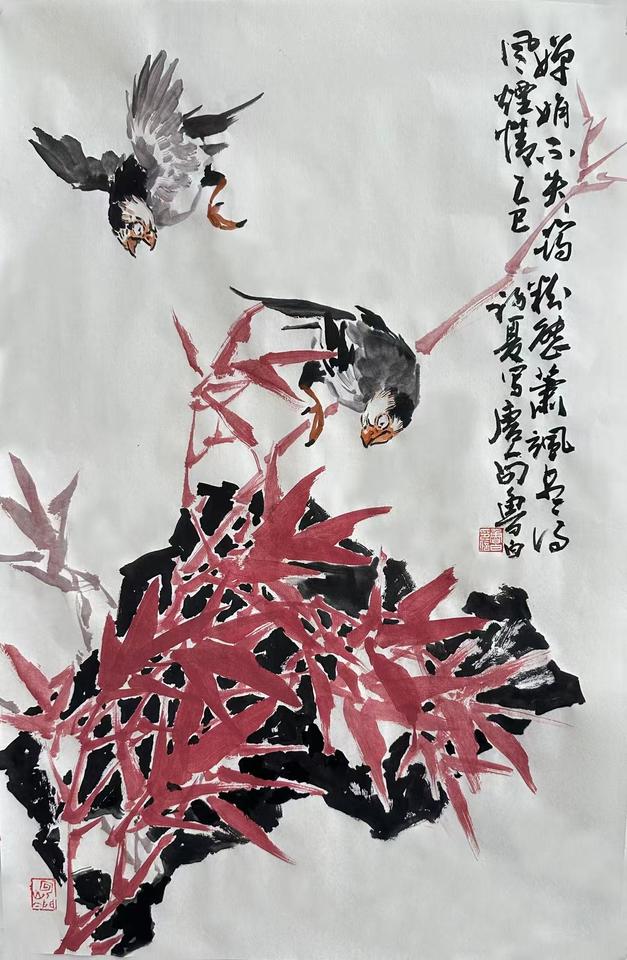 徐鲁白写意花鸟画在大自然中感受中国画之美感受国画的意境之美国风古韵带你走进