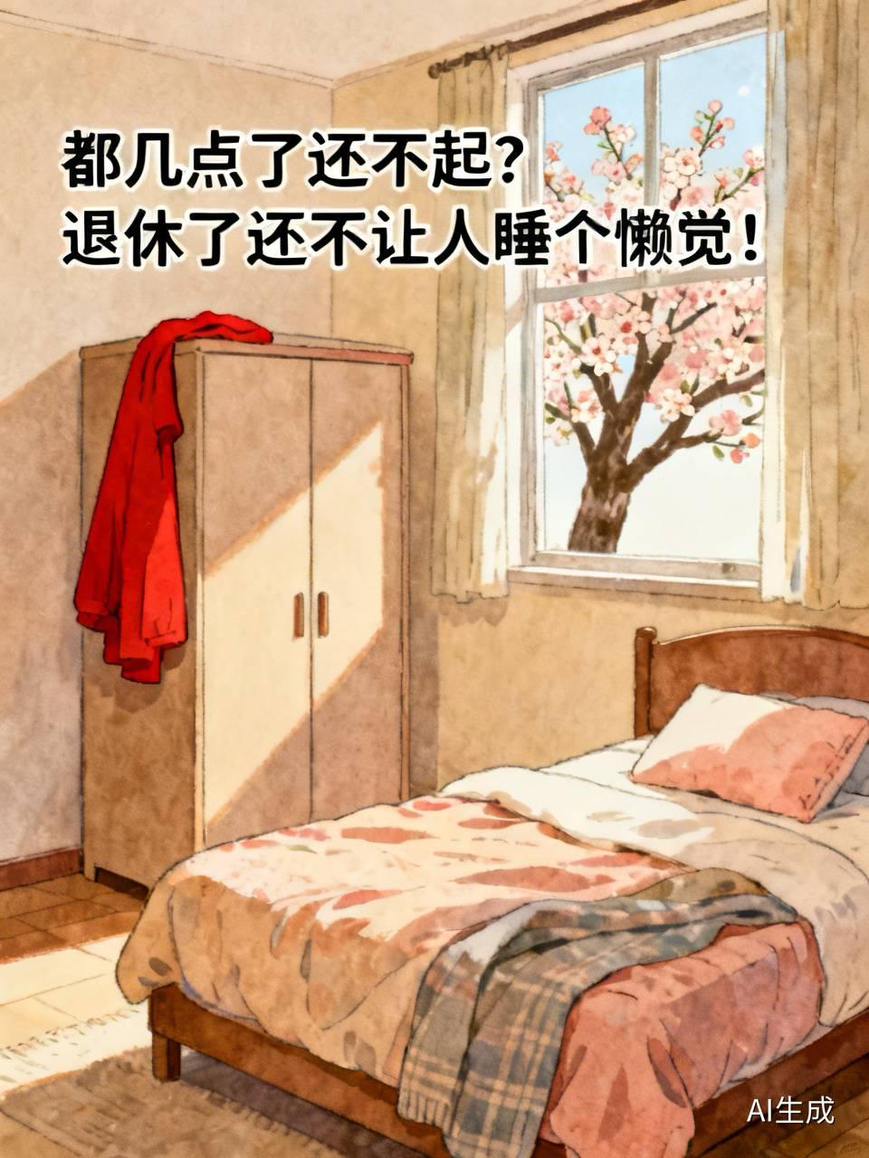“都几点了还不起？”老公在客厅喊。“今天还要去复诊呢？”“退休了还不让人睡个