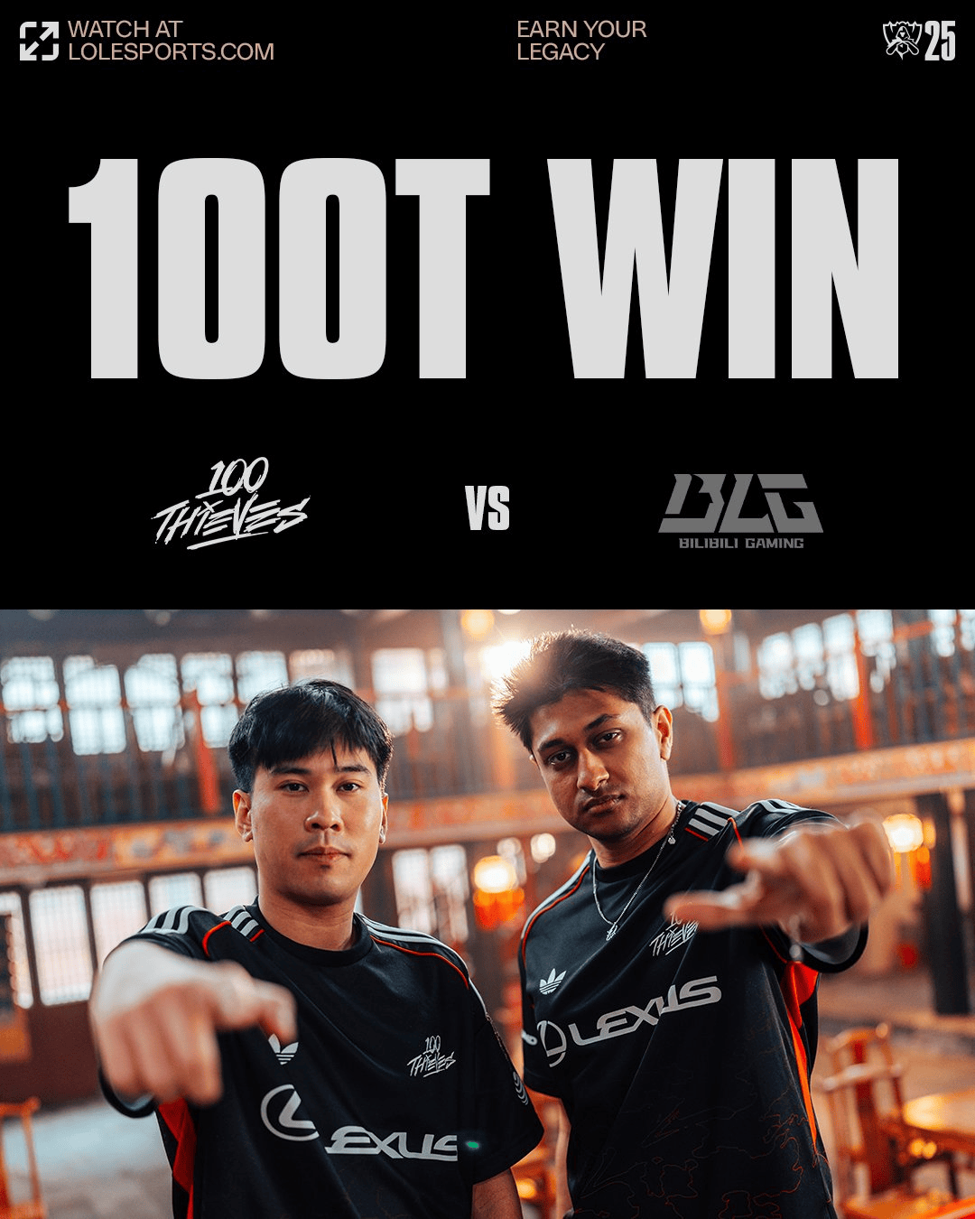 100T 1-0 BLG: Quid超神阿萝拉摧毁团战, 100T爆冷大胜BLG