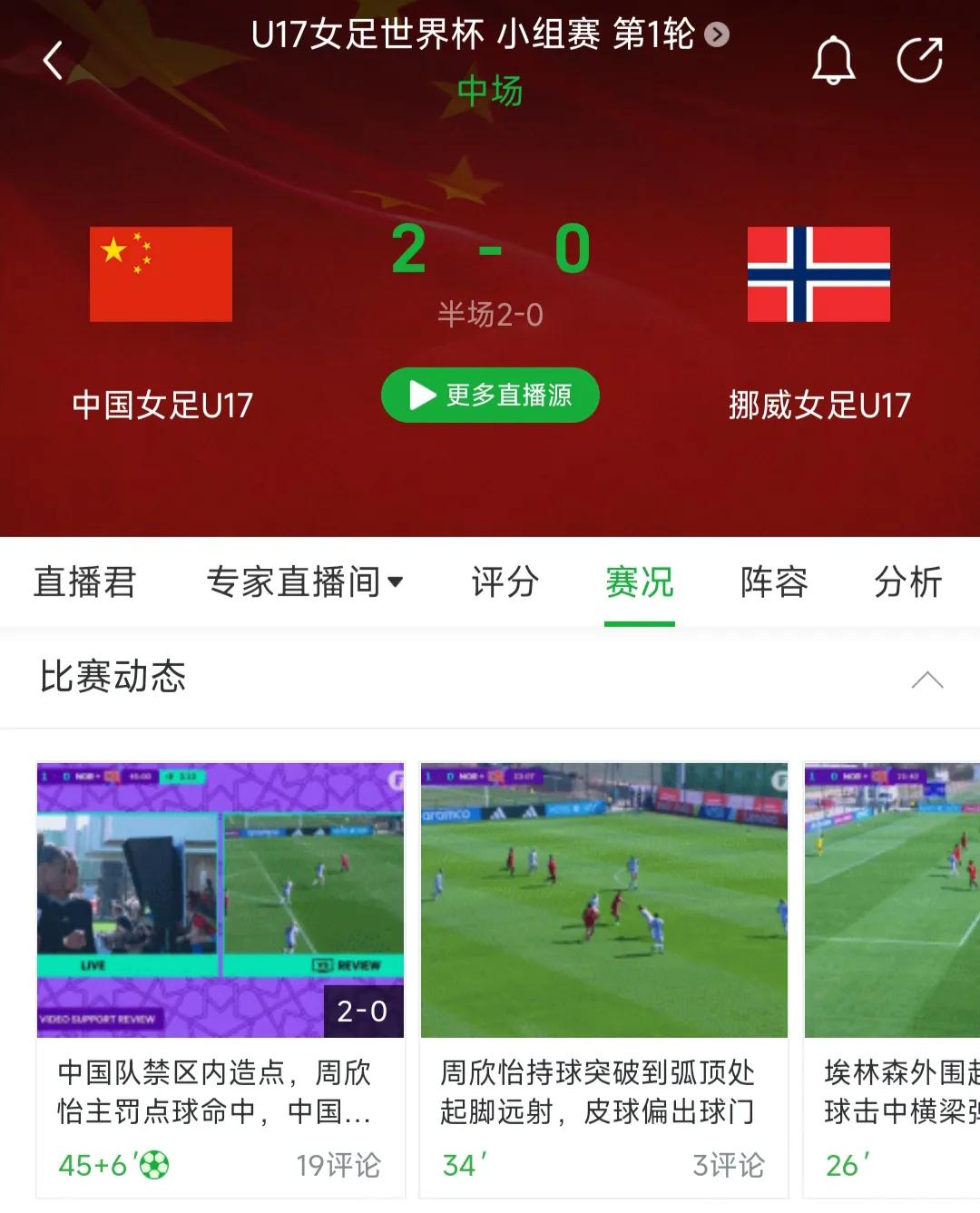 2-0领先！U17女足这表现央视后悔吗！U17女足世少赛，可能央视认为成绩不行