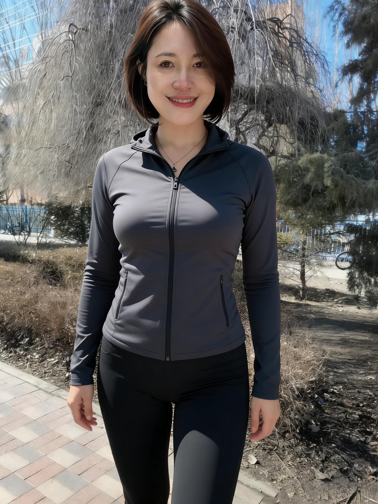 晴光暖照柳丝斜，浅著轻衫意自遐。笑向东风舒广袖，一身朝气胜春花。