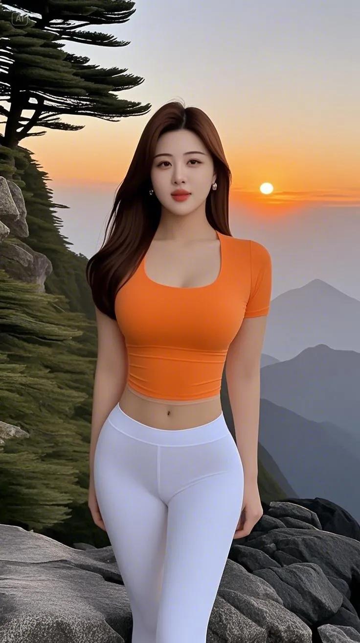 山间日暮，美人如画。