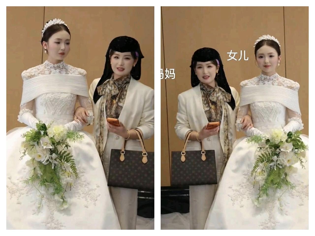 回族女孩婚礼上，妈妈的颜值惊呆了众人！婚礼上女孩和妈妈同框，这哪里像母女，这