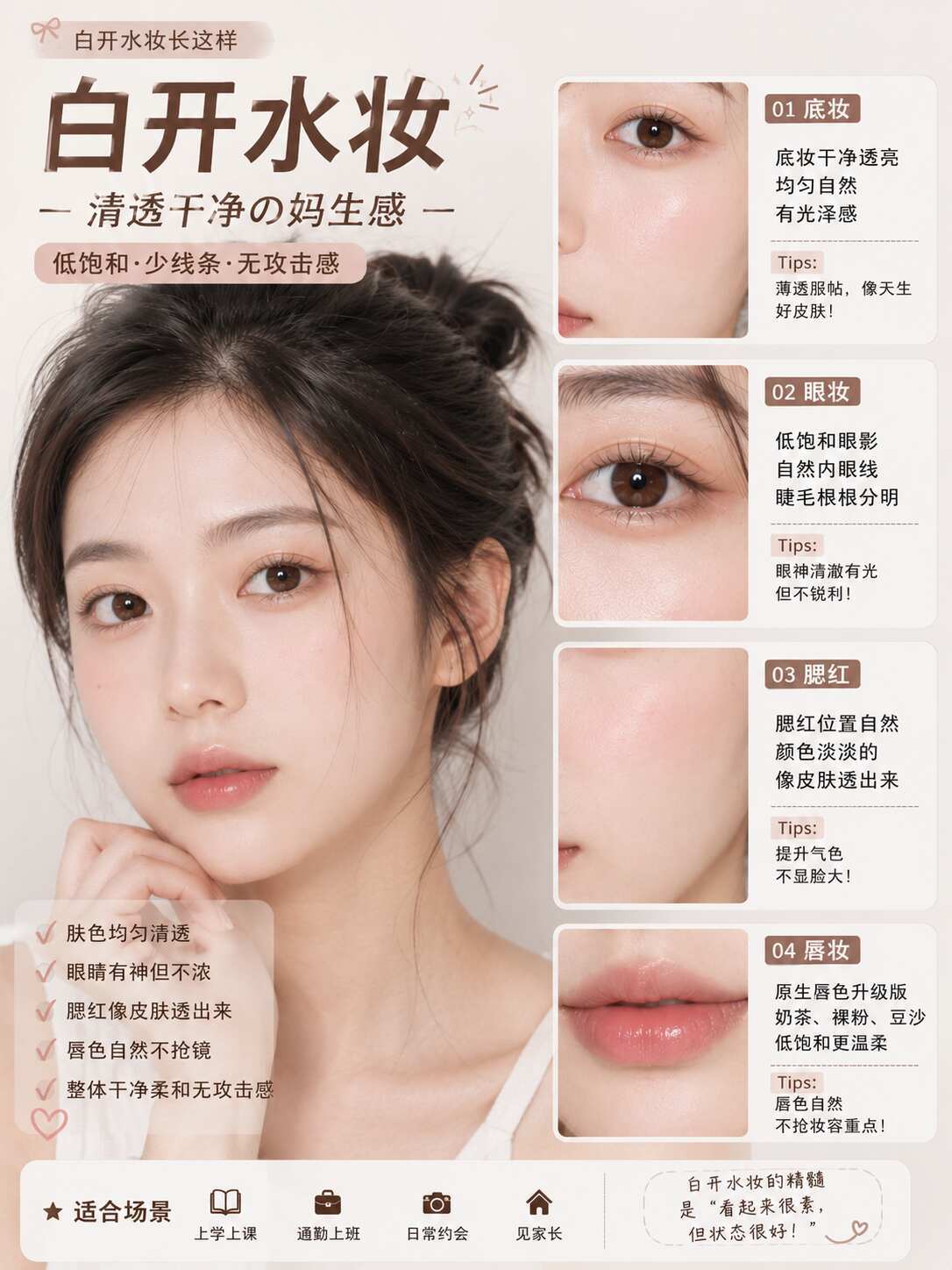 白开水妆别再画脏了夏一秒上妆