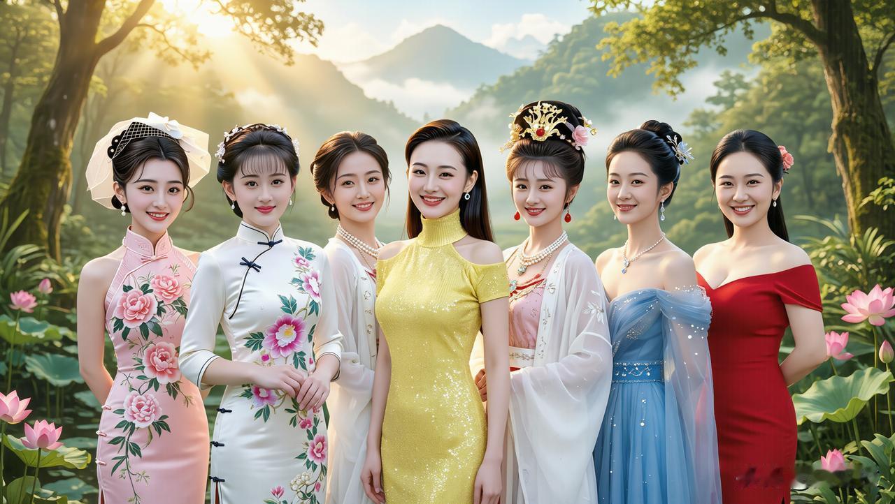 花间美人笑，芳华映日红。