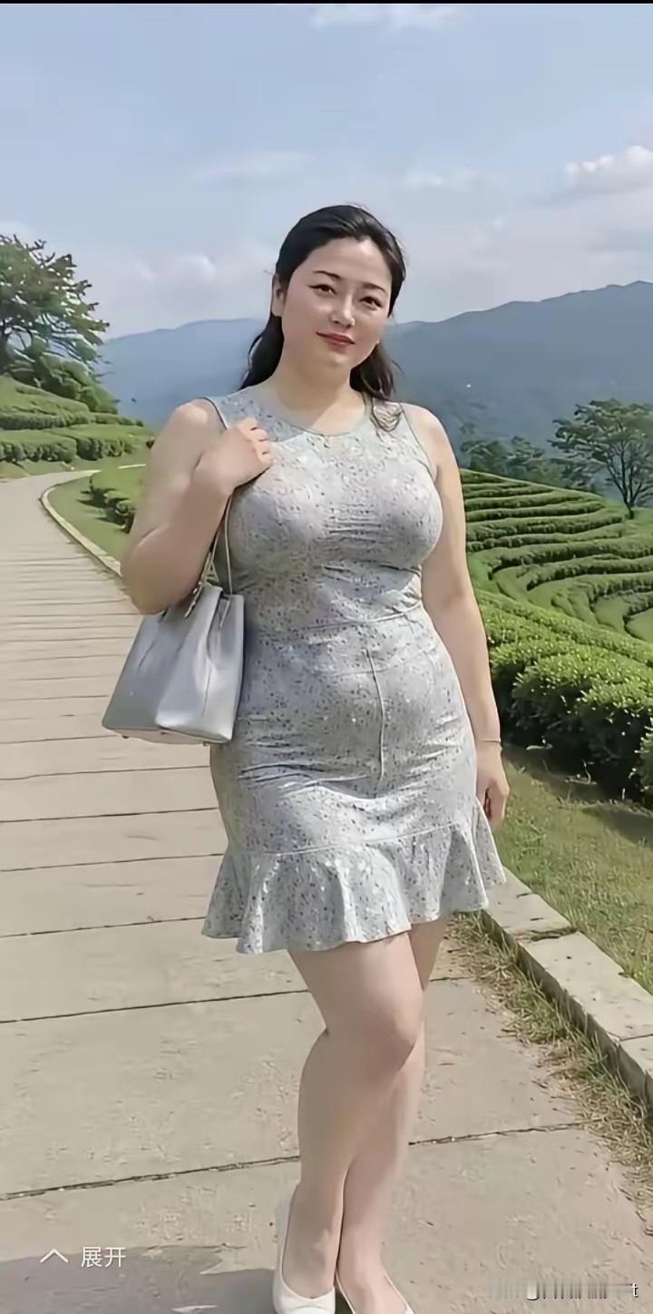 五言·山隅赏光晴峰铺翠垄，缓步踏清光。裙曳云间影，风携茶底香。远山浮淡