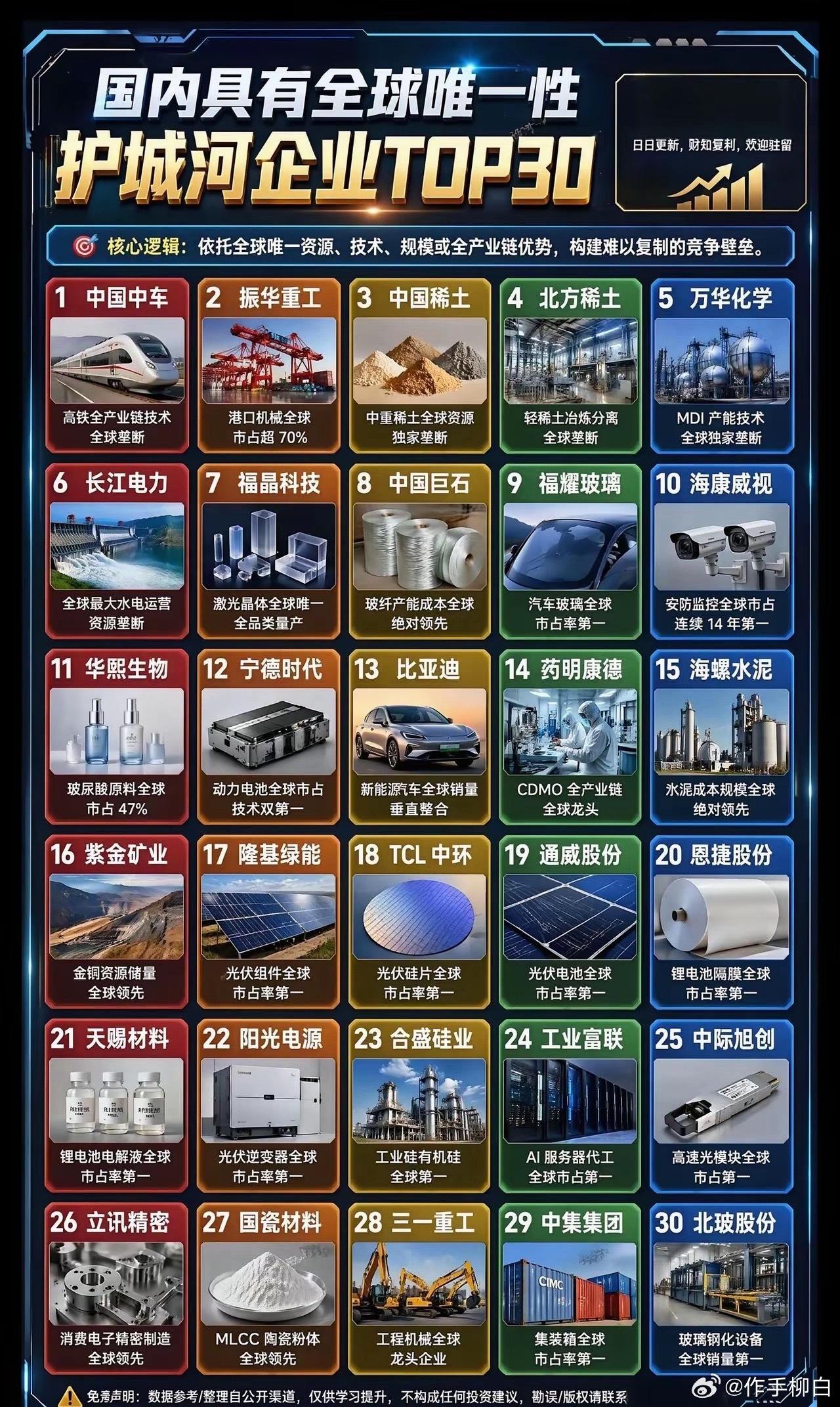 全球唯一，才是最强护城河TOP30