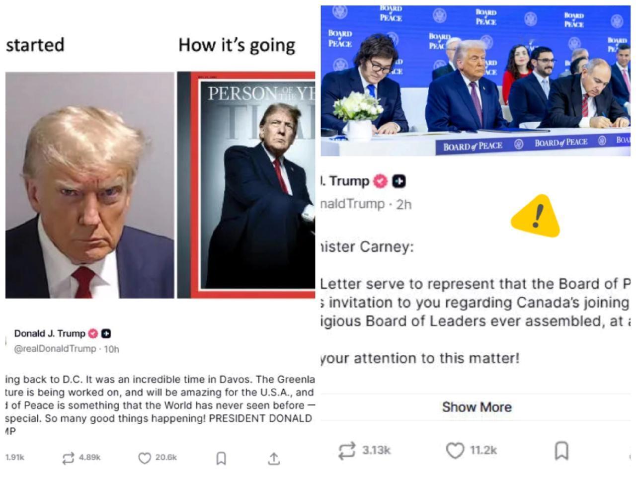 79岁的特朗普生气了，达沃斯后，狂发80条帖子…美国总统特朗普很不开心，在社交