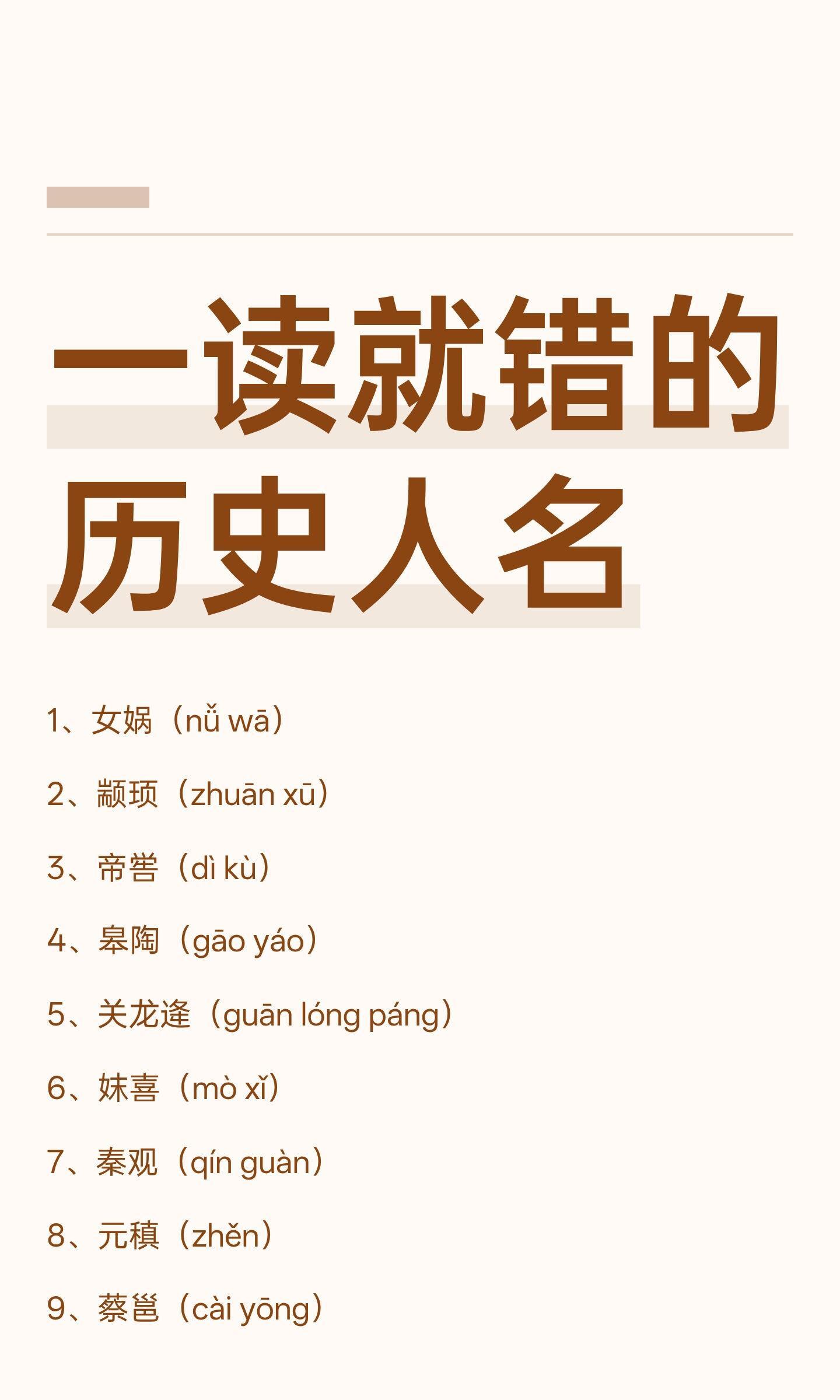 历史长河中那些一读就错的人名