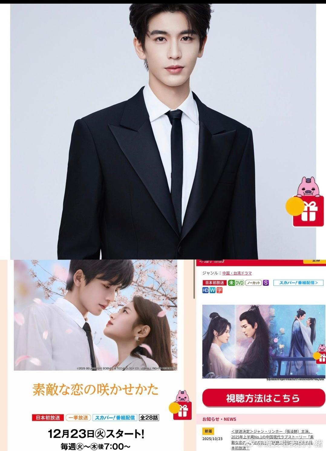 张凌赫徐若晗爱你12.23将在日本“homedramachannel”
