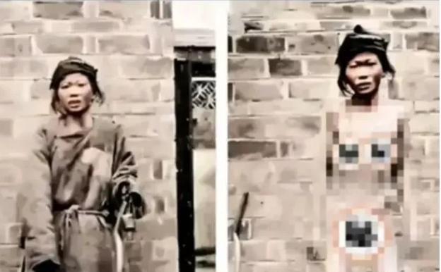 1906年的安徽淮河岸边，一个瘦弱的女人在洋人的镜头前缓缓褪去补丁摞补丁的衣衫。