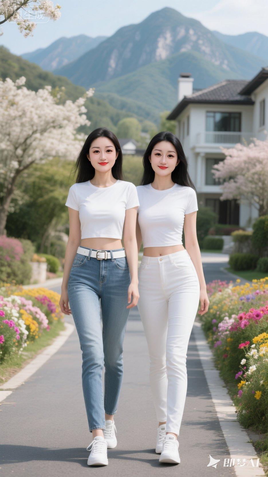 创作灵感来源牛仔裤穿搭好身材好气质姐妹装青春活力