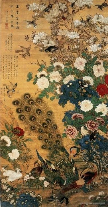 陈嘉选《玉堂富贵图》：一花一鸟里的满堂吉庆明末的绢本上，陈嘉选用重彩把“