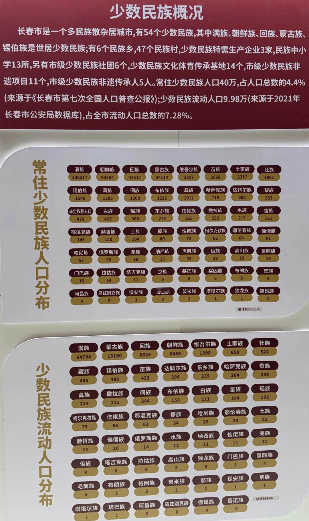 有你吗？？长春市少民人口分布，有点意思～这座城市的包容与温柔，都藏在这些细节里