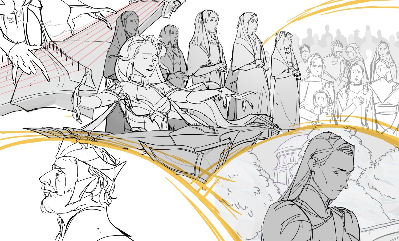 《赵信的葬礼》漫画设计稿（cr:hattersarts）英雄联盟