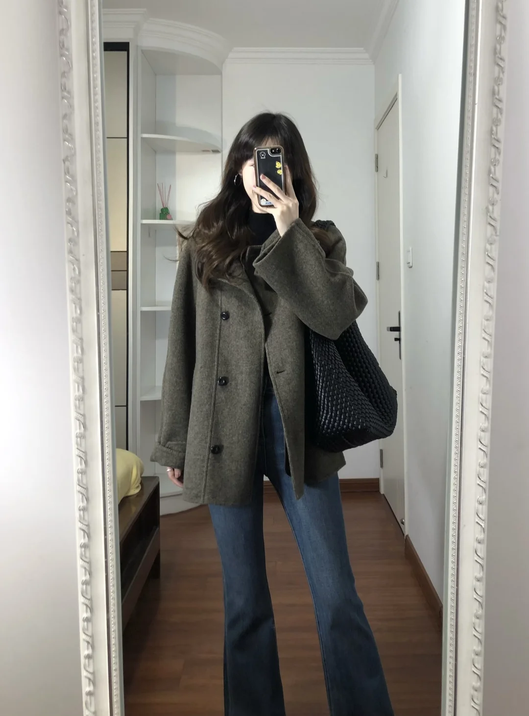 今年第一件绿咖色大衣