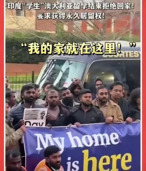印度人在留学澳大利亚结束后拒绝回国。留学完了就该回自己国家，这是最基本的规矩