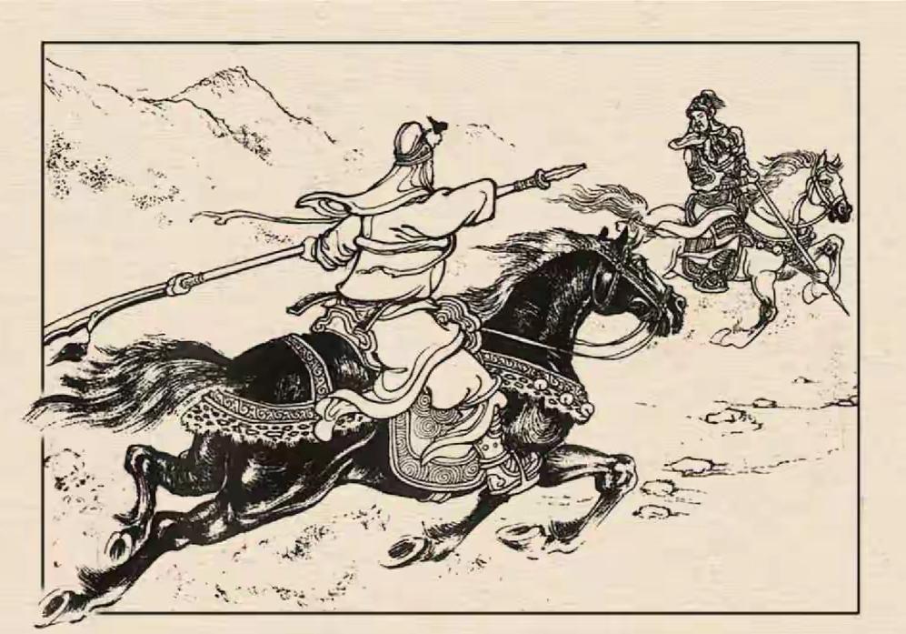 三国演义连环画：这员大将是谁？先是大战曹将关羽，后又引他到无人之处。嘴上教育关羽