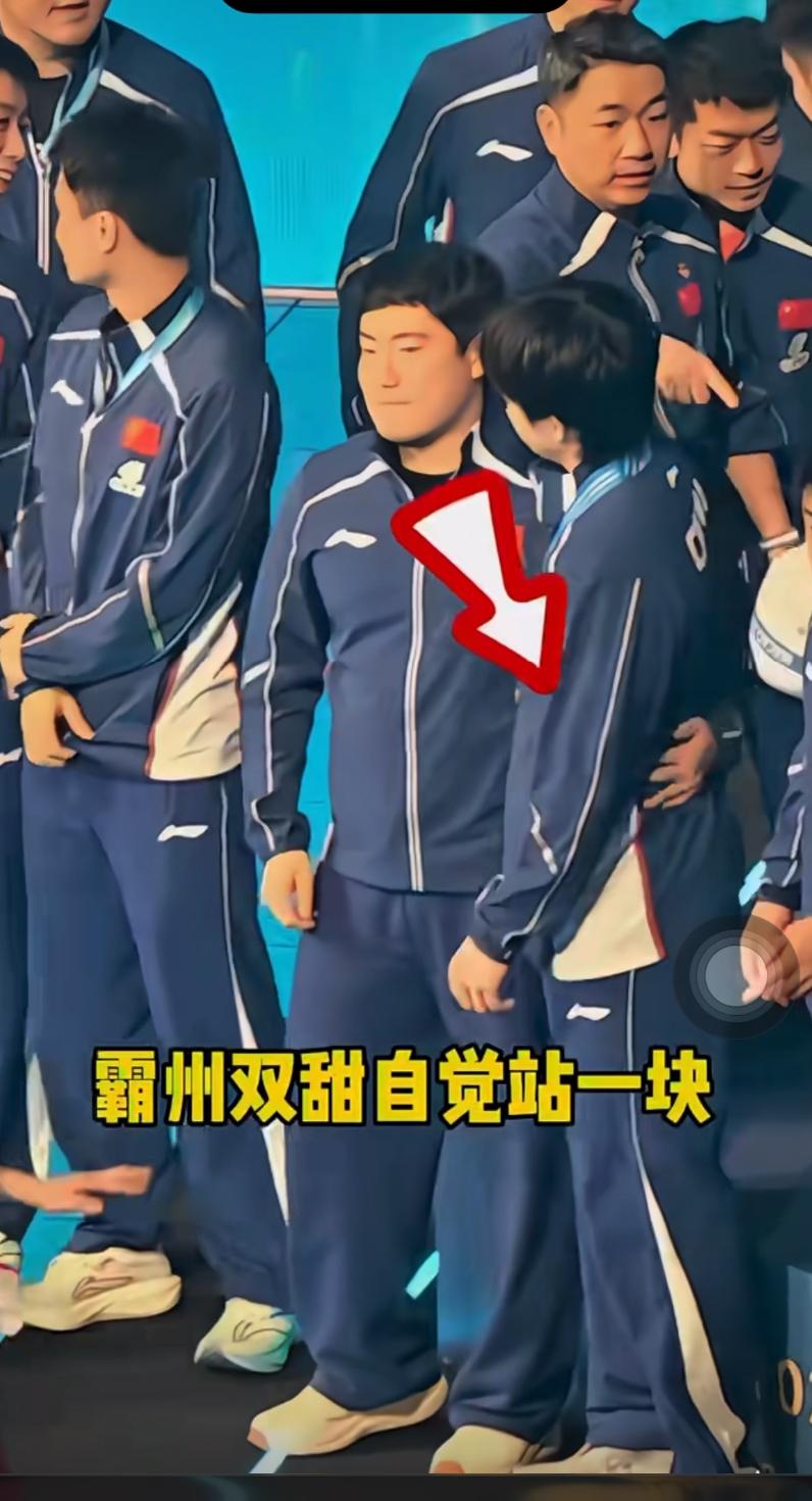 世界杯大合照结束后，王楚钦下楼梯都得人搀扶，太累啦！为了夺回冠军🏆，王楚钦真