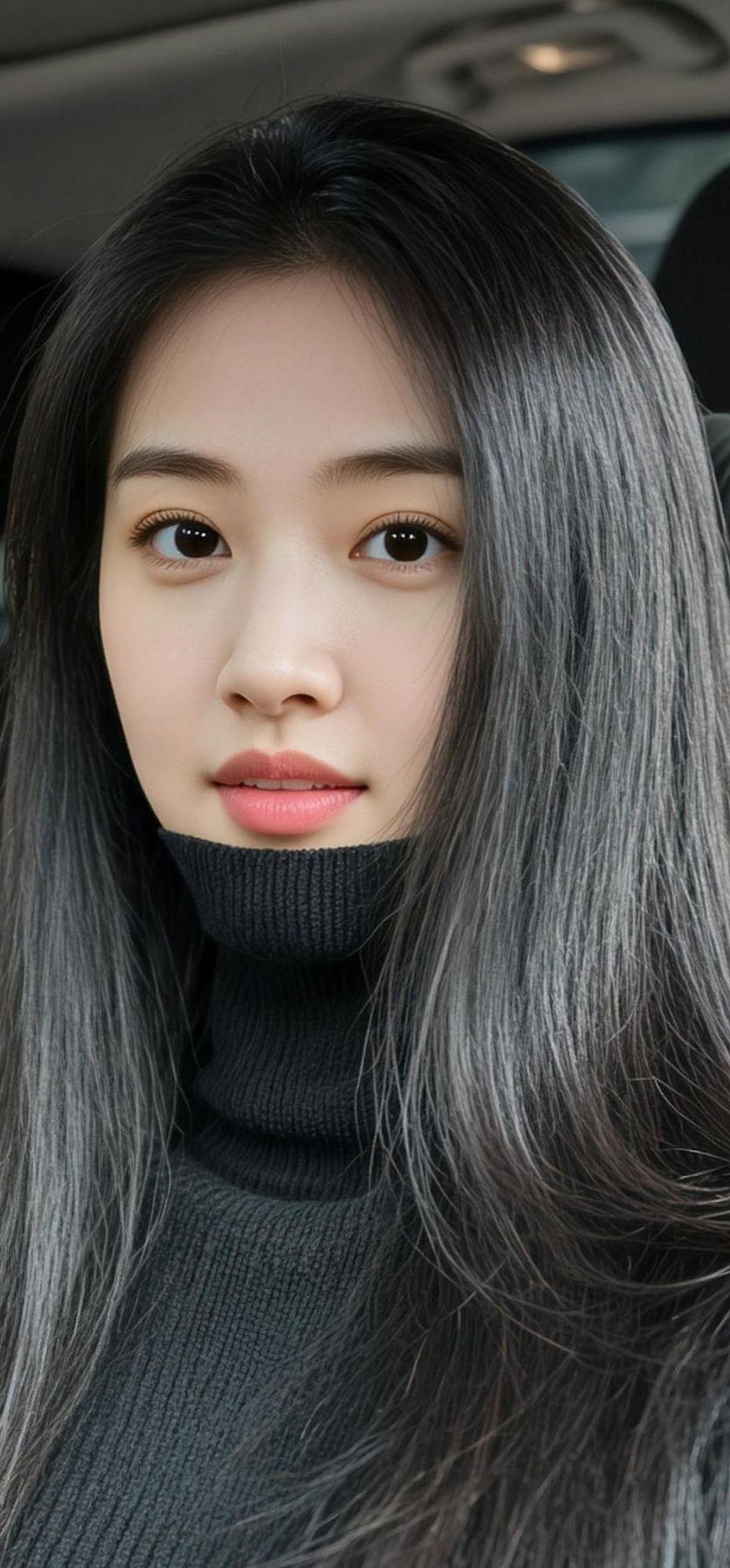 AI黑发女神的风采街拍美女