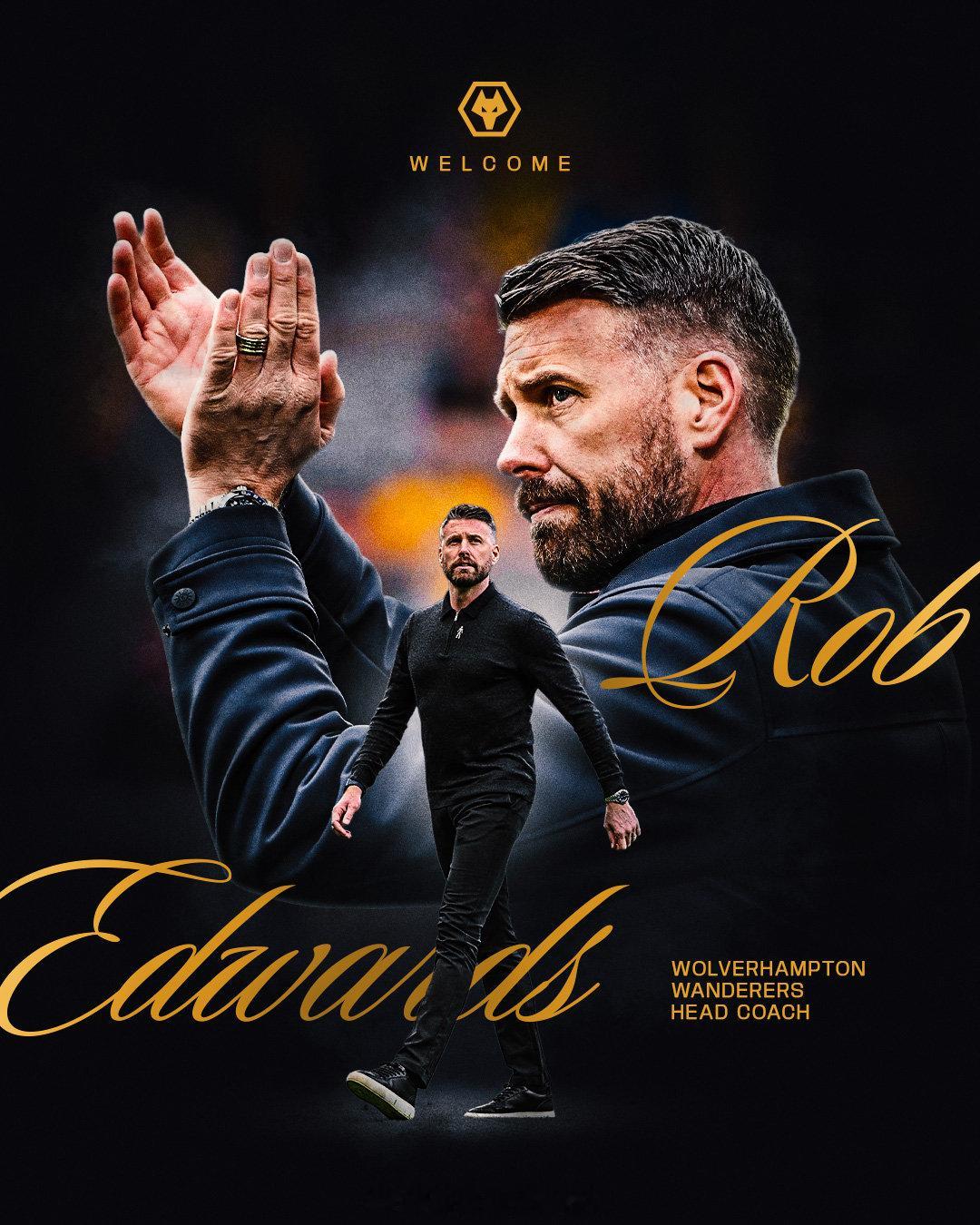 英超球队狼队官方宣布，现年42岁的本土教练，球员生涯和教练生涯两次效力狼队的罗布