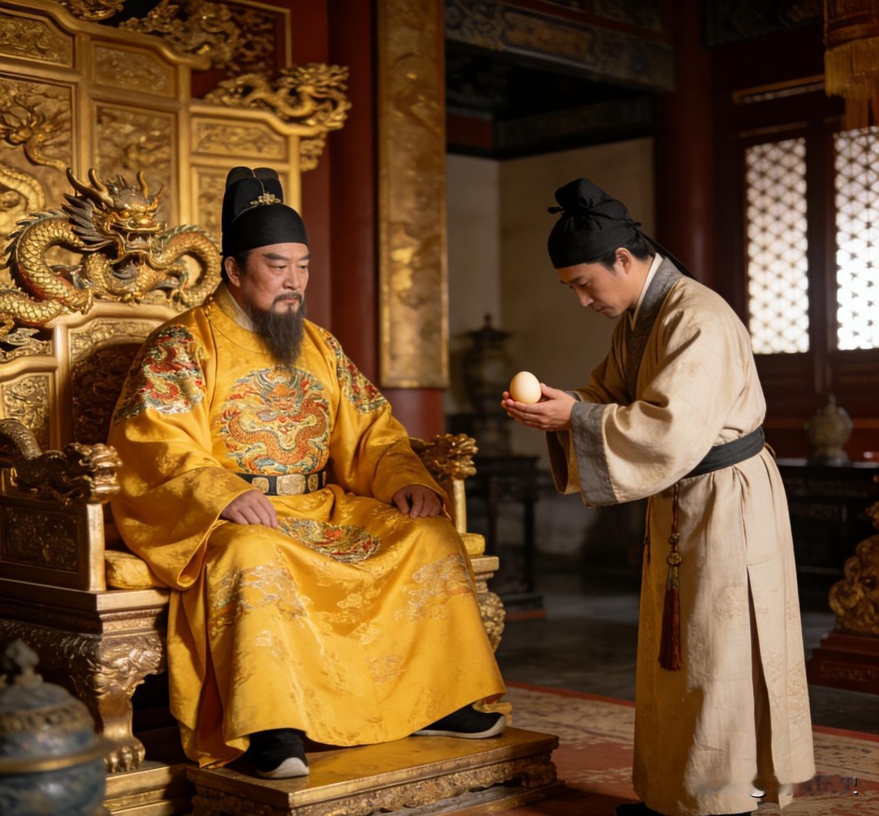 朱元璋赐给沈万三一个鸡蛋，下令要孵出凤凰，沈万三回家愁白了头，其妻只用一把火就救