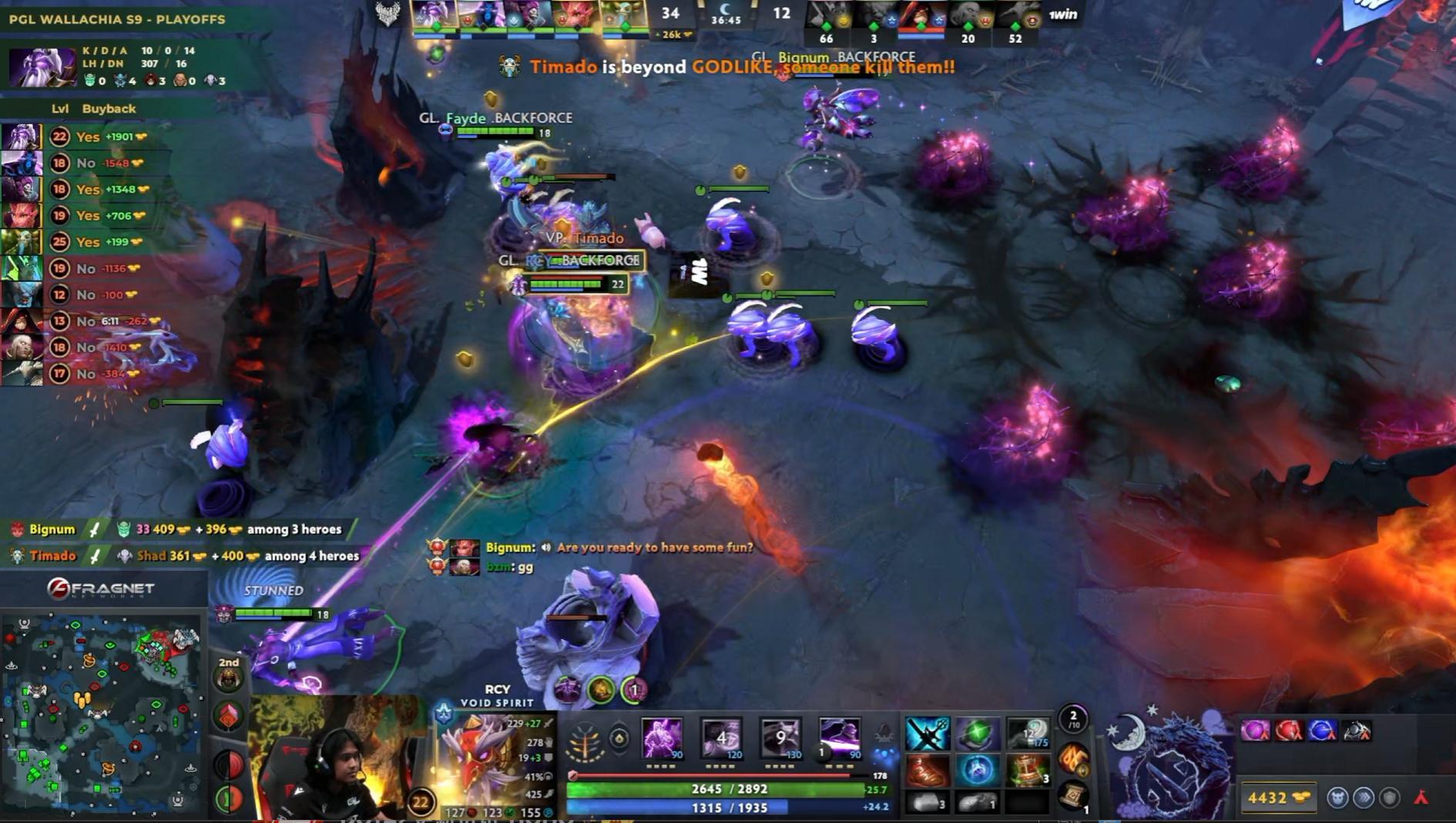 DOTA2PGL瓦拉几亚第九季淘汰赛败者组第一轮GL对阵1W战队BO3决胜局，