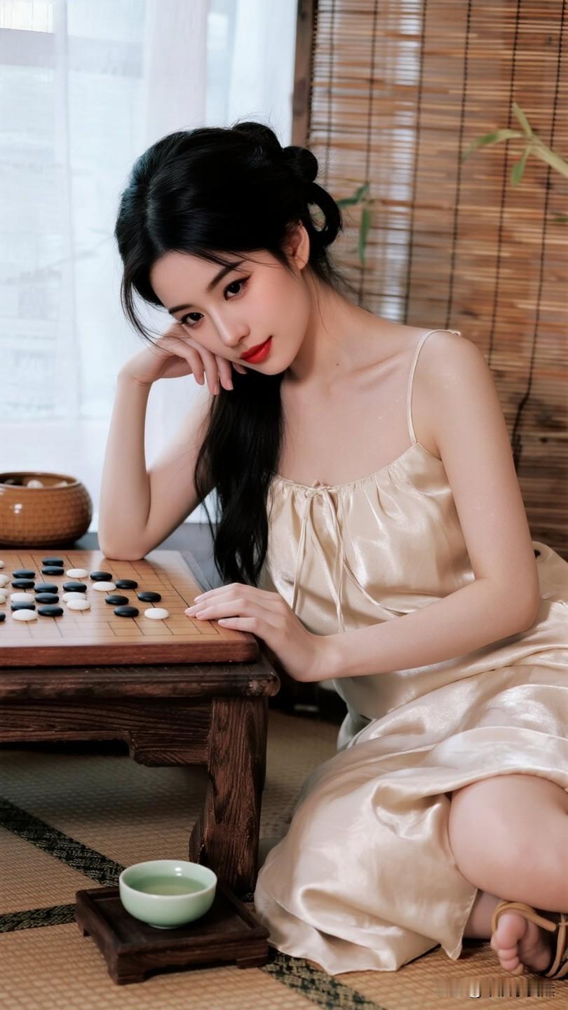 沉静的午后，与棋盘相伴，享受生活的宁静。佳人绝色，古风悠扬，最是让人流连忘返，难