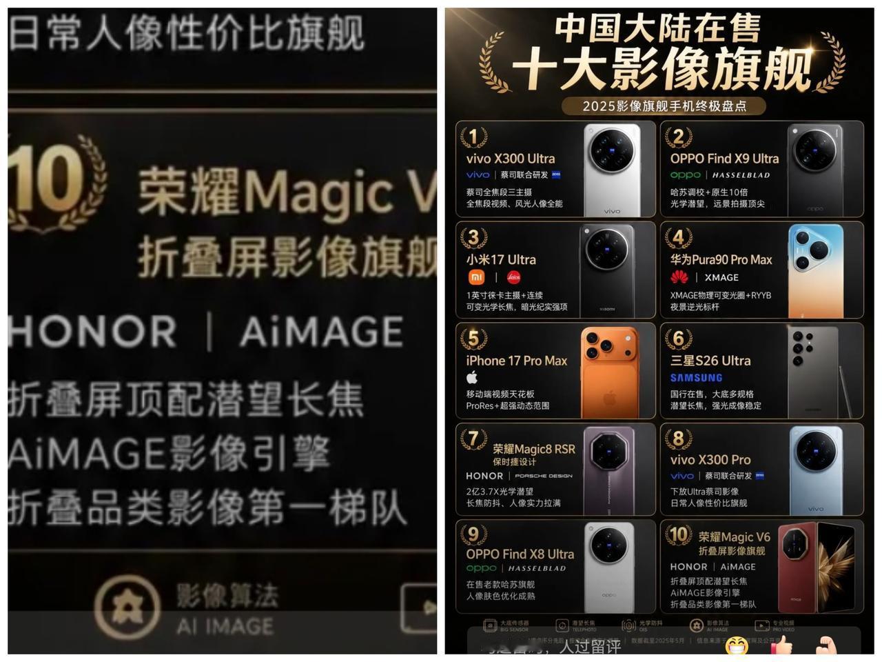 本土国货10大拍照旗舰，差点全军覆没，没错，就差一点幸好耀子家的魔法V系新