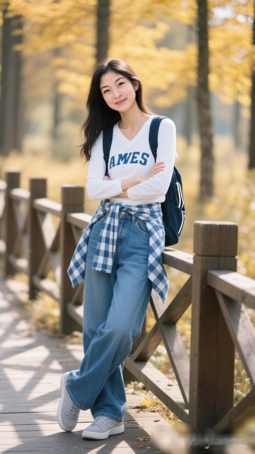 秋意渐浓，独倚栏杆思悠长。如何通过摄影表现女性的气质美秋日漫步，元气少女与自然