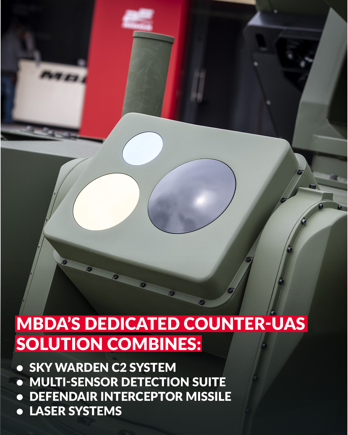 MBDA的“DefendAir-DEWS-L联合资产保护系统”托盘式反无人机系统