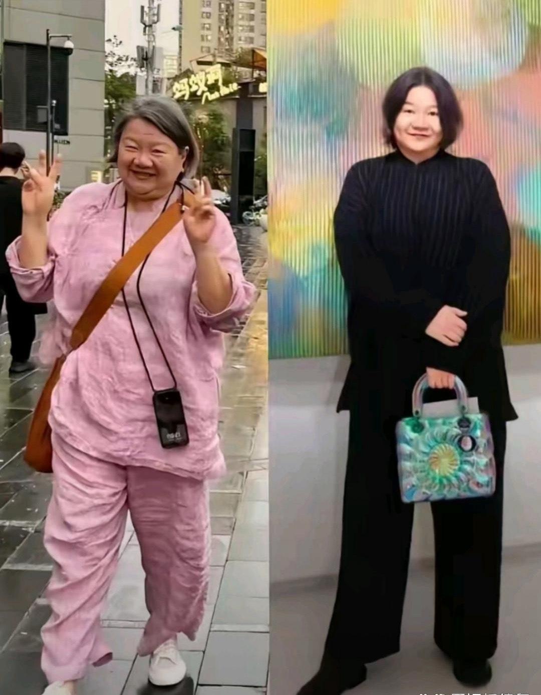 洪晃怎么也突然变瘦了，看起来也变时尚了，越来越有名媛气质了，感觉最近好多明星都突