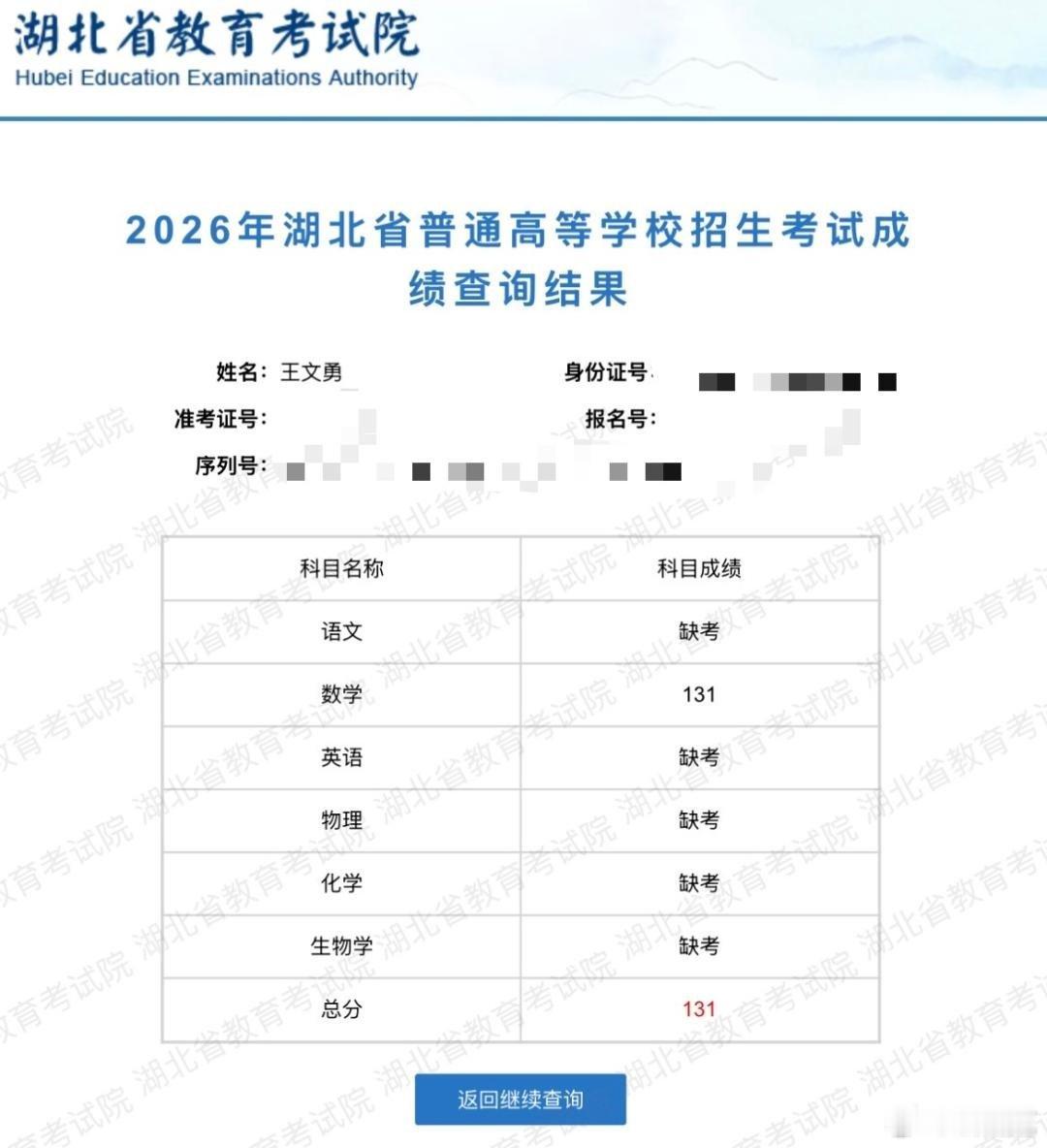全网上百万人在等的数学老师“勇哥”出分了：131分！“不满意但有惊喜，明年会做更