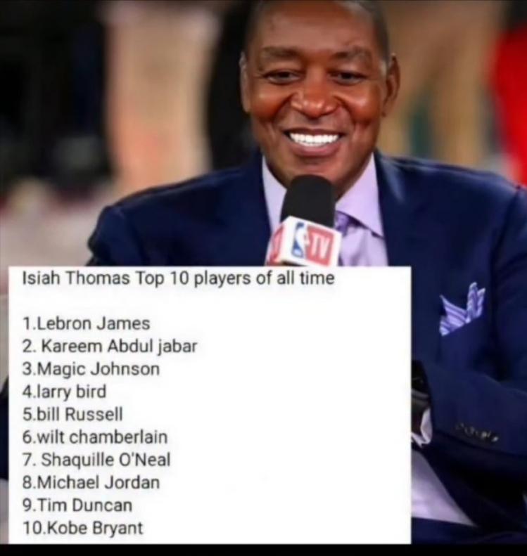 微笑刺客排NBA历史前10：1、詹姆斯2、贾巴尔3、魔术师4、伯德5、