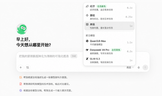 “千问办公”首发上线GLM-5.3、DeepSeek V4 Pro两款模型