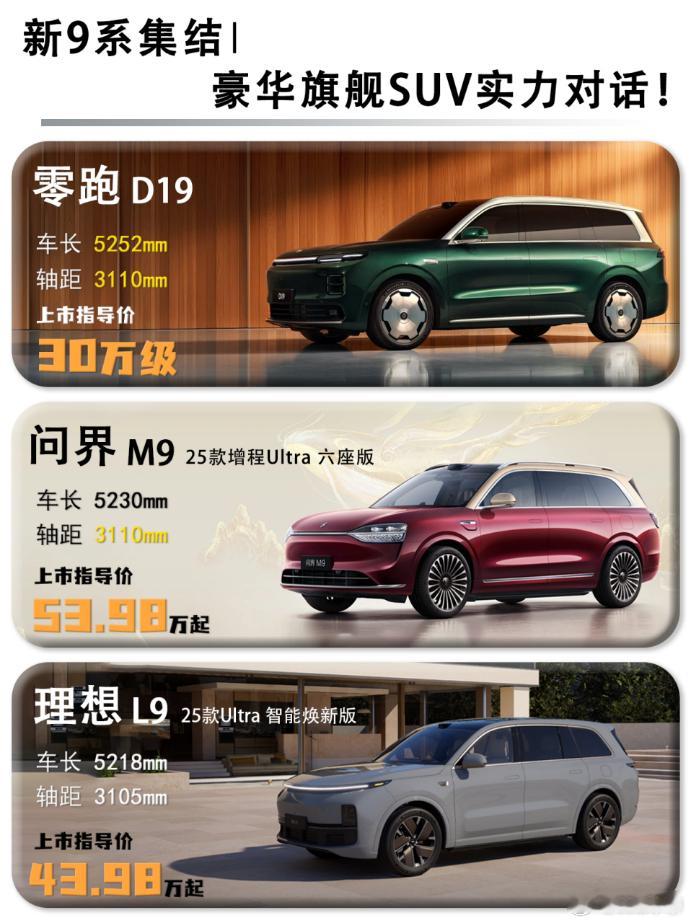 在豪华旗舰SUV领域，“9系”通常是顶级实力的代名词。今天零跑D19全新加入战局