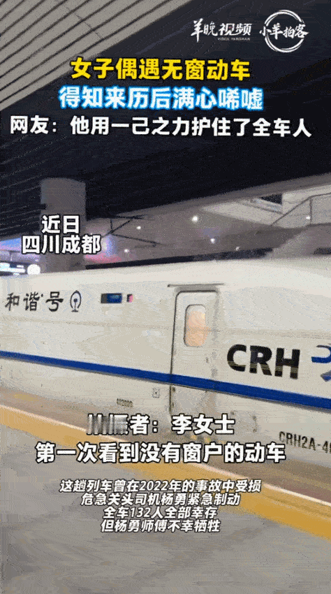 看哭了！四川成都，一女子在人来人往的成都东站，竟看到一辆没长“眼睛”的动车，通体