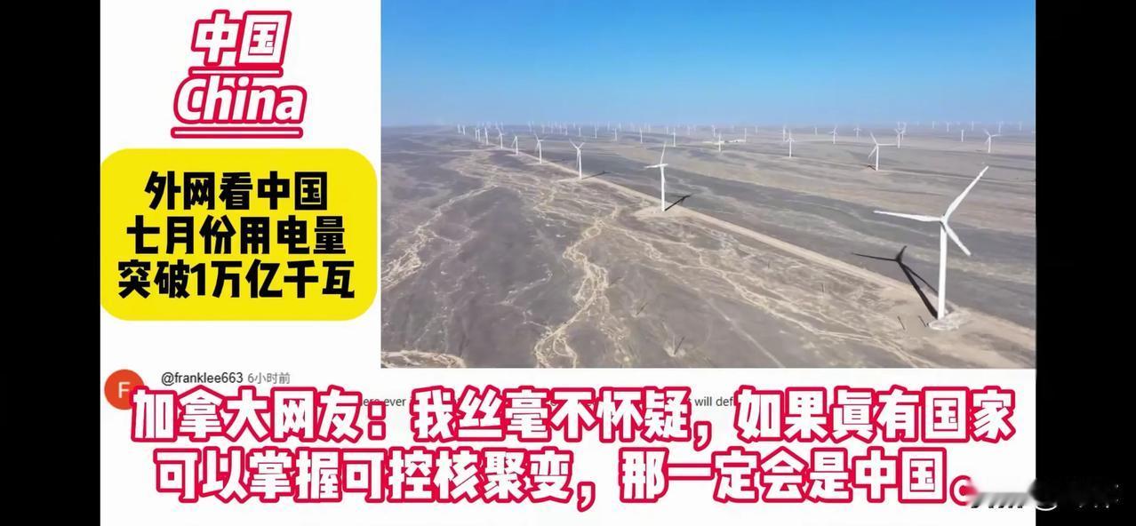 全球网友：中国电“倒”全世界（一）加拿大网友：我丝毫不怀疑，如果真有国家可以