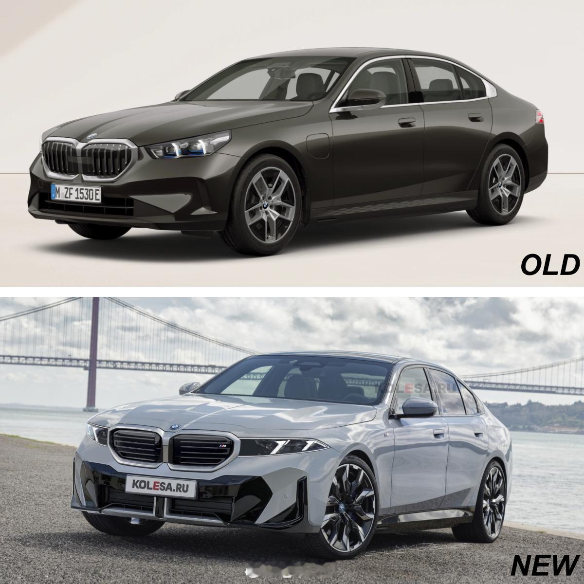 现款&新款宝马5系对比现款&新款（渲染图）宝马5系对比，新设计有没有好