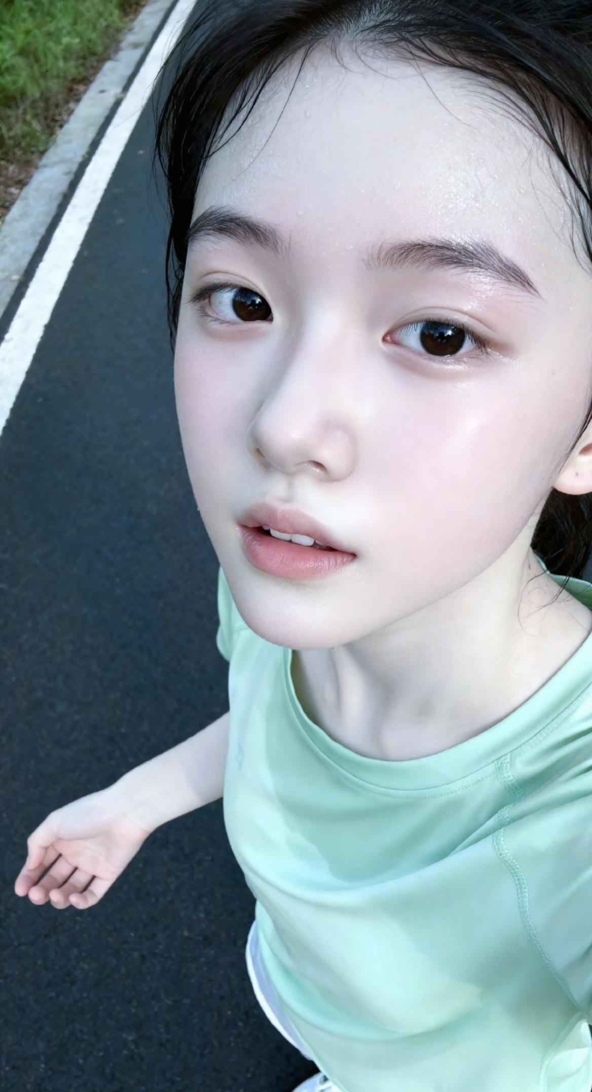 运动少女清纯甜美的样子漂亮吗纯天然美女长啥样子