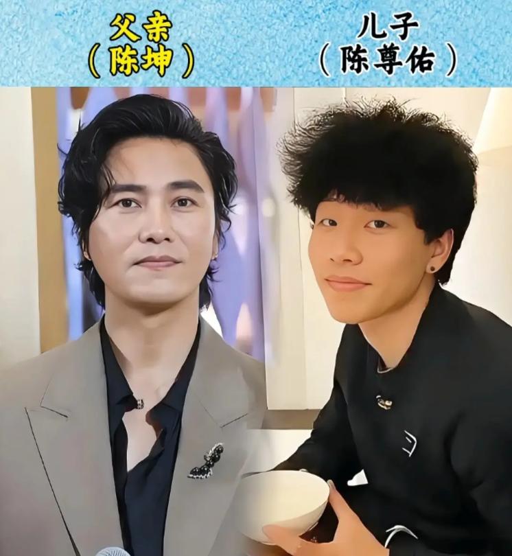 英俊帅气的陈坤，儿子长相一般。英俊帅气的钟镇涛，儿子长相一般。英俊帅气的江华