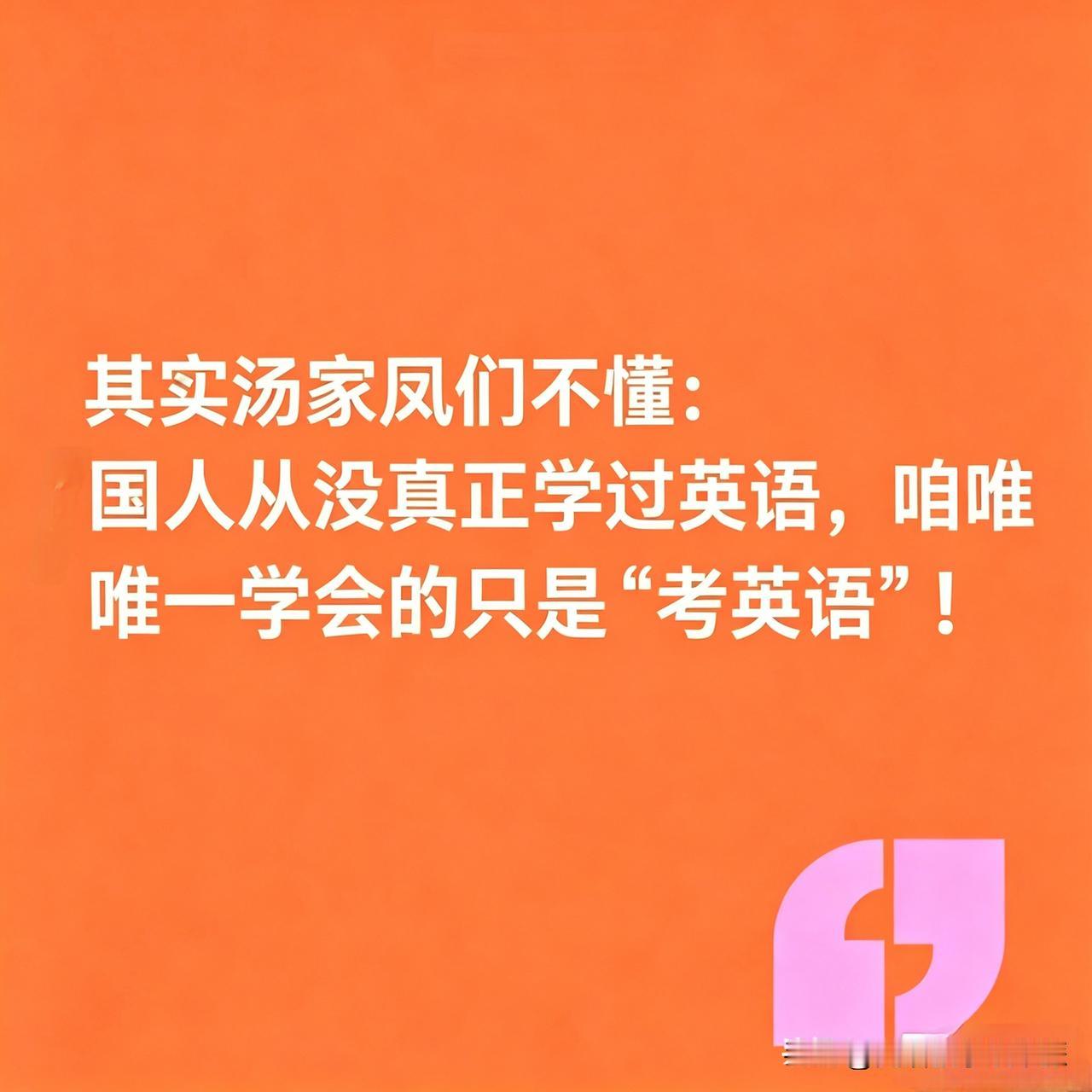 汤家凤们哪里懂？国人从来没真正学过英语，我们学会的只是“考英语”！汤家凤和胡