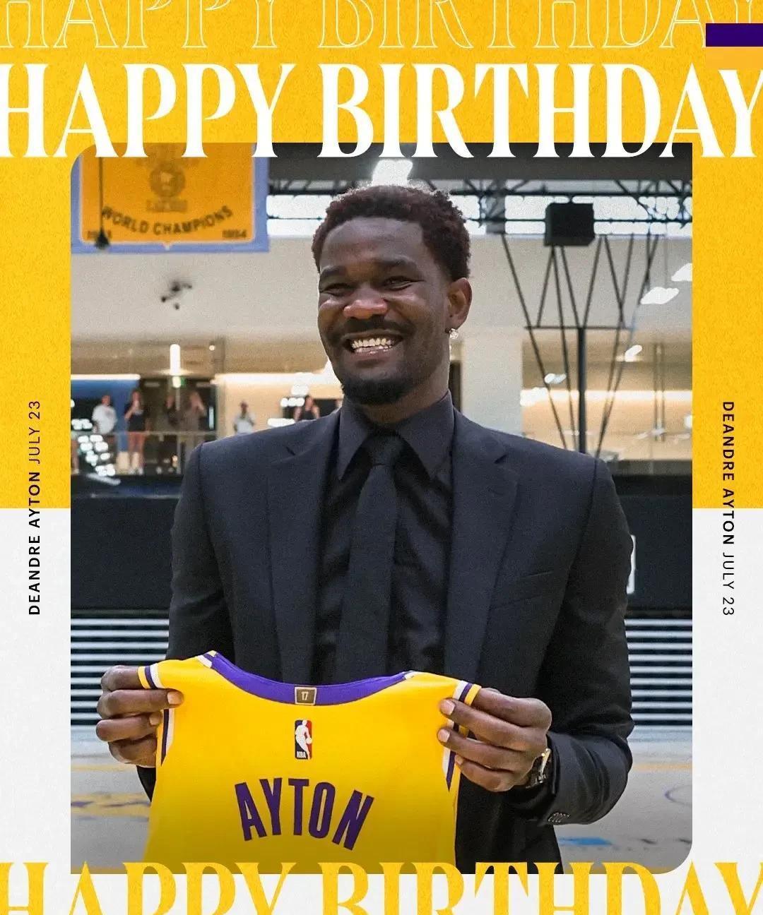 NBA情报局7月24日讯湖人队球员德安德烈-艾顿今天迎来了自己27岁的生日