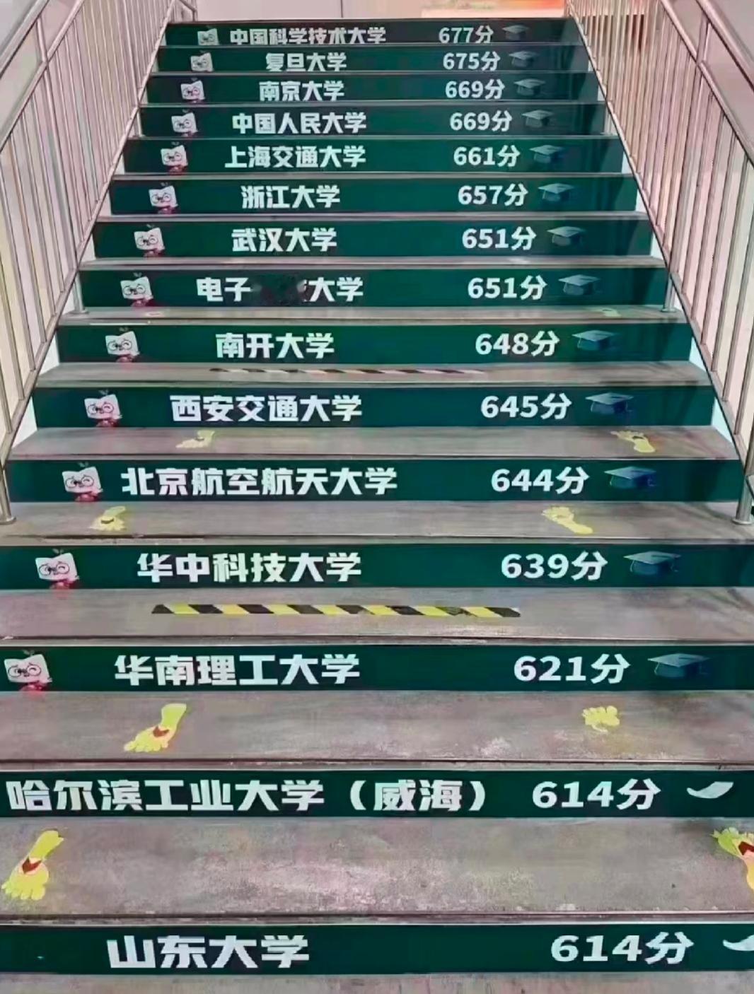 这组“高校分数楼梯”火了！但分数之外，大学的意义远不止于此一组印着高校名称