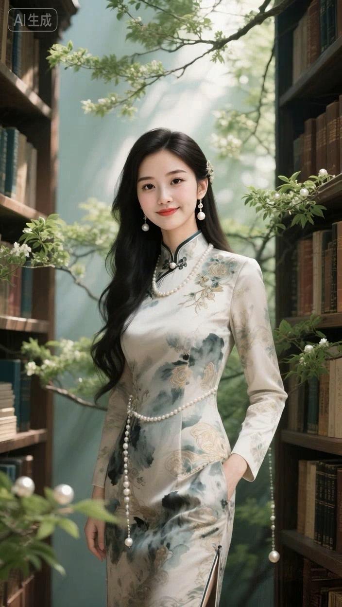 七绝●书香四月/古韵薄雾轻纱透艳阳，梨花好学探书房。芳香四溢时光美，