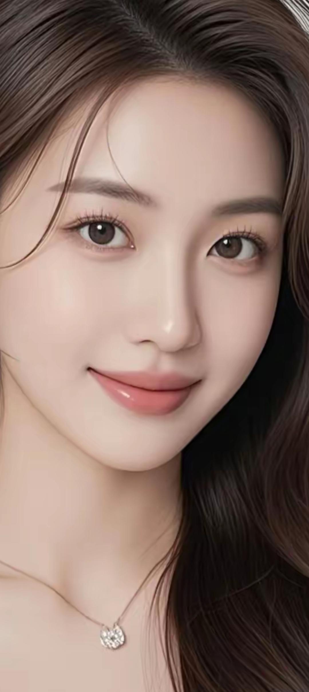 温柔甜美的微笑，闪耀的钻石项链，优雅动人。